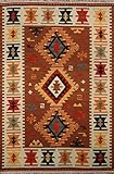 IMAGE OF eCarpetGallery Hand Made Shirvan Kilim Brown wool area rug (6' x 9')