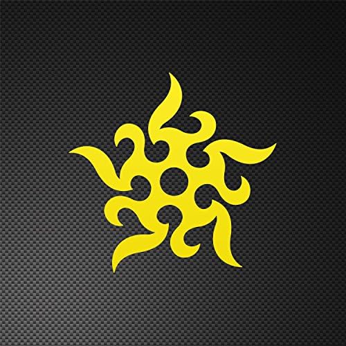 Decor Decal Tribal Tattoo Ninja Stars waterproof Skate Sports Perman Yellow (20 X 19.2 In)