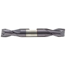 Niagara Cutter D201 High Speed Steel (HSS) Square Nose End Mills, Double End, Inch, Weldon Shank, TiAlN Finish, Roughing and Finishing Cut, 30 Degree Helix, For Use With All Materials