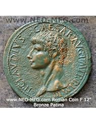 Home: Roman Greek Coin Emperor Claudius Sculptural Wall relief 12" - www.NEO-MFG.com