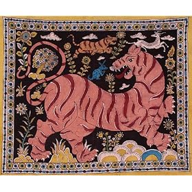 Animals - Kalamkari Painting on Cotton - Artist: M. Vishwanath Reddy - National Award Winner