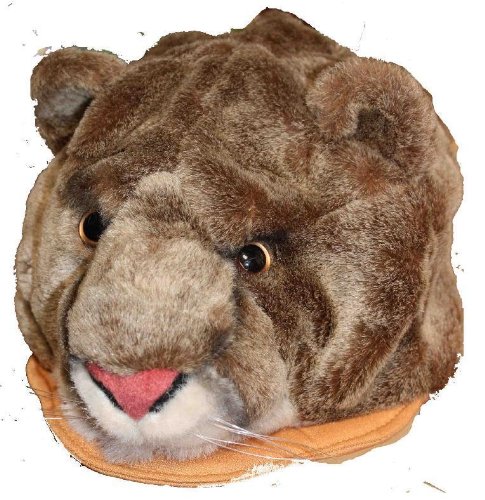 Cougar Furry Plush Animal Hat - One Size Fits All, Unisex, Ski Cap