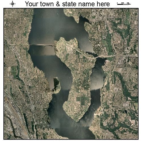 Aerial Photography Map of Mercer Island, Washington