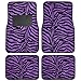 BDK Purple Zebra Seat Covers and Floor Mats Set Fur Print Complete - Full Set, Universal Fit