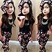 Leiwo Girls Sets 3PCS Sleeveless Shirt Tops + Floral Pants + Headband Clothes