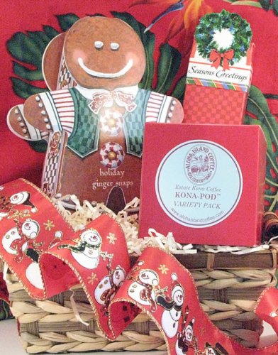 Coffee Pod Assortment Gourmet Gift Basket with 100% Kona Coffee Pods - Our Famous... by Aloha Island Coffee Company