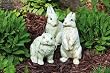 Rabbit statuaries, set of three