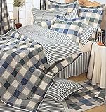 Jewel Blue Squares Full Comforter Set 4pc Bedding