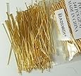 400 Head Pins .020dia X 1 Inch Gold Plating Over Brass Thin 24 Gauge Wire Beadsmith Headpins
