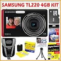 Samsung TL220 DualView 12.2MP Digital Camera in Red + 4GB Accessory Kit