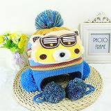 耳まであったか！ ニット帽子 保温 ベビー キッズ 赤ちゃん 子 子供 用 可愛い 防寒帽子 2016 新製品 lake blue