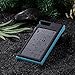 GRDE Solar Charger Portable Solar Power Bank with Phone Dock 10000mAh Dual USB External Battery Charger For Cellphone iPad Camera GPS Tablets and Other 5V USB Devices-Blue
