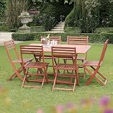 Suntime Dorset 6 Seat hardwood garden furniture wooden fold away dining set - Made from renewable sources