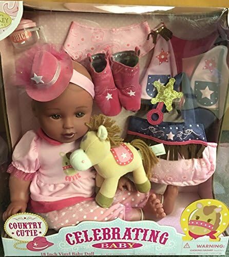 18" Celebrating Life Vinyl Baby Doll Country Cutie Dark