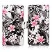 Cellularvilla Wallet Case For ZTE Grand X Max Z787 Pu Leather Wallet Card Flip Open Pocket Case Cover Pouch (Black Pink Flower)