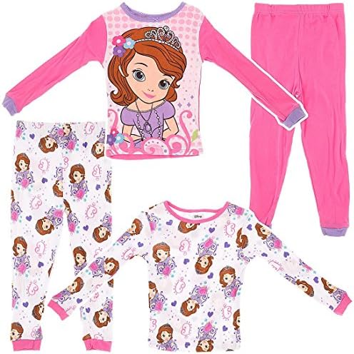 Disney Little Girls' Sofia the First Set of 2 Cotton Pajamas 4