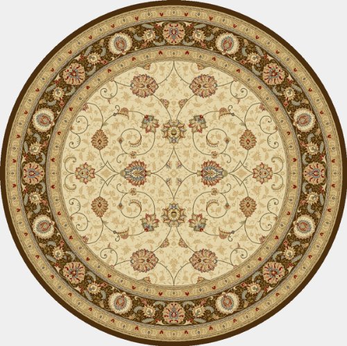 109678 - 7'10 Round - Rug Depot Traditional Round Area Rug - Ancient Garden Collection - Ivory Background - Dynamic Ancient Garden 57120-6737 - Machine-Made of 100% Polypropelene Fibers - 1 Million Point Density - T-7 Quality Rating - Round Rugs with Matching Stair Treads, Stair Runners, Hall Runners, Oval Rugs and Area Rugs On Sale