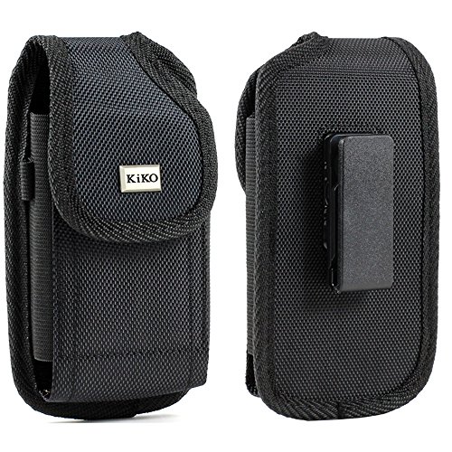 XXL SIZE Google Nexus 6P / 6 Vertical Nylon Case Pouch Holster with VELCRO Closure with Swivel Belt Clip Fits OTTER BOX Defender / LIFEPROOF / Mophie Juice Pack Air/Plus Case On