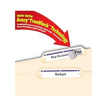 Avery® Purple File Folder Labels for Laser and Inkjet Printers with  TrueBlock(TM) Technology, 2/3 inches x 3-7/16 inches, Pack of 750 (5666)