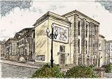 Radierung: Essen, Stadttheater