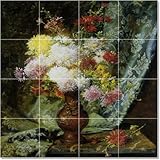 IMAGE OF Olaf Hermansen Flowers Tile Mural Home Remodeling Ideas. 18x24 inches using (12) 6x6 ceramic tiles.