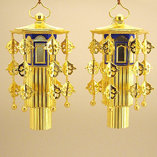 幢幡瓔珞 5寸(一対)(高さ16cm×巾9cm)◆仏壇用の仏具・幢幡瓔珞(どうばんようらく)