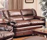 Harper Loveseat in Rich Brown Leather by Coaster Furniture