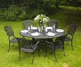 Winchester 6 Chair Oval Table Cast Aluminium Garden Furniture Set