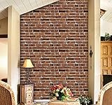 【DIY 壁紙シール】　レンガ　かんたん貼付シールタイプ　45cm×10m リフォーム　ウォールステッカー 防水　ダークブラウン　TMS-NETクロスセット　【貼方説明書付】