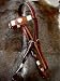 BRIDLE WESTERN LEATHER HEADSTALL REINS SILVER HEART BRN