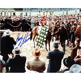 Gary Stevens Autographed Winners Circle Bed Of Roses 16x20 Photograph