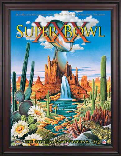 Framed Canvas 36 x 48 Super Bowl XXX Program Print | Details: 1996, Cowboys vs Steelers