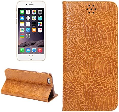 Iphone 6/6s Alligator Pattern Leather Case Pattern Magnetic Flip Leather with TPU Wallet Card Slot Stand Cover Case for Iphone 6/6s (Brown)