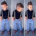 FEITONG 1Set Kids Baby Boys Long Sleeve T-Shirt Tops+Braces+ Long Pants (2T / 2Years)