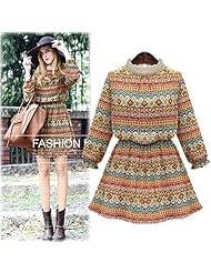 Colorblocking General Print Cotton Summer Winter 2015  Dress