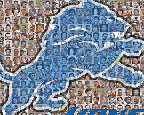 NFL Detroit Lions 8x10 Matted Mosaic Print Art Designed Using the greatest Lions players of all time.