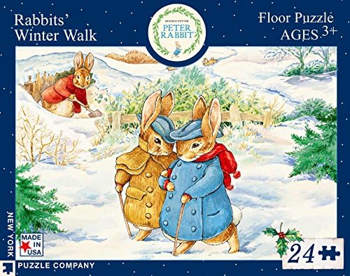 New York Puzzle Company - Beatrix Potter Rabbits' Winter Walk - 24 Piece Jigsaw Puzzle