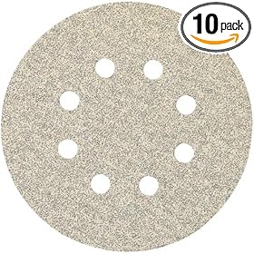 Porter Cable 735813210 5-Inch Hook and Loop Exp 8 Hole 320G Disc 10 Pack