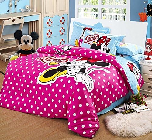 4 Piece Bedding Sets, Childlike Mickey Mouse Bedding Set, Super Soft Cotton Bed Sets, Full/Queen Size, Quilt Cover 80x91 inches (200x230cm)