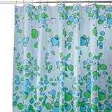 InterDesign Pebblz Shower Curtain, Blue/Green, 72-Inch by 72-Inch