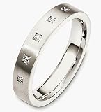4mm Designer 14 Karat White Gold Diamond Wedding Band Ring
