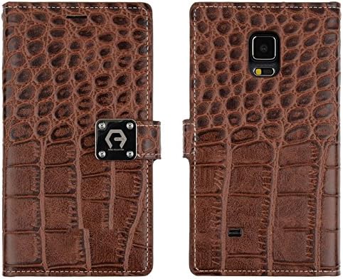 Note Edge Crocodile Synthetic Leather [Wristlet] [7 Card Pocket] Case - Premium Crocodile PU Leather Case Magnetic Lock For Galaxy Note Edge N9150 (Brown)