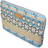 Case Star &reg; Bohemian Style Canvas Fabric 13-13.3 Inch Laptop Notebook Ultrabook Sleeve Bag Zipper Case for Apple Macbook Pro Retina Macbook Air 13 /13.3-Inch and Most Brands'13-Inch Laptop - HP Dell Toshiba ASUS Sony Lenovo Samsung Razer Blade (Green Accent Lattice)