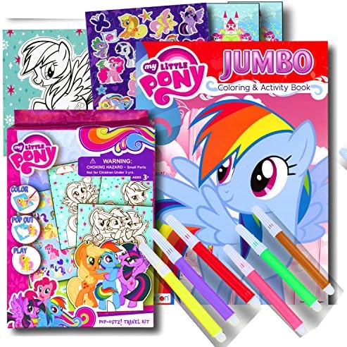 My Little Pony Coloring Book with Stickers &amp; Take-N-Play Set ~ Rainbow Dash Coloring Book with My Little Pony Stickers, Markers, &amp; Bonus Sticker!