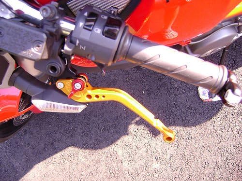 2010 BMW S1000R Pazzo Racing Shorty Levers Gold Levers with Red Adjusters