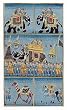 Indian Folk Art Miniatures Paintings Drawings & Water Color on Paper Procession 5.75 x 8 inches