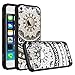 iPhone 5 5S Case, iPhone SE Case, SmartLegend Retro Totem Mandala Floral Pattern Clear Acrylic PC Hard Back Cover with TPU Bumper Frame Hybrid Transparent Protective Case for iPhone 5 5S SE - Black
