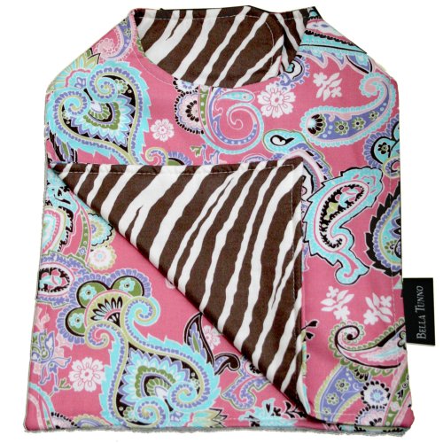 Bella Tunno Reversible Bib in Posh Paisley and Brown Zebra.