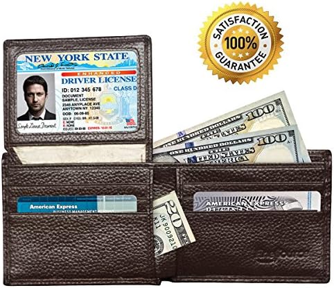 FineSource RFID Blocking Men's Leather Wallet Stops Electronic Pick Pocketing Works Against Identity Theft &amp; Credit Card Data Breach by Stopping RFID Scans (Coffee)