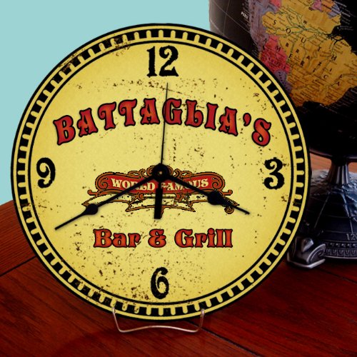 BATTAGLIA'S Bar and Grill Wall or Table Clock USA